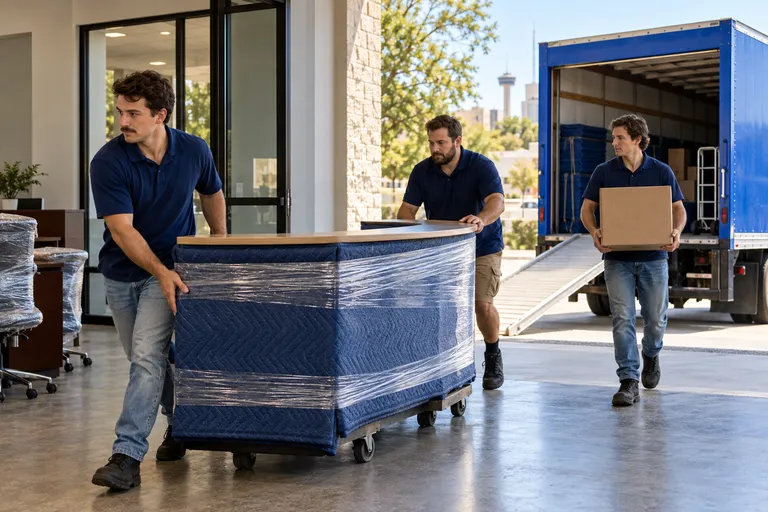 Commercial Property Turnover moving in San Antonio: moving crew at work