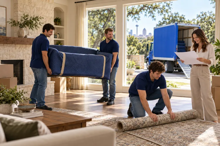 Designer & Stager Receiving and Placement moving in San Antonio: moving crew at work