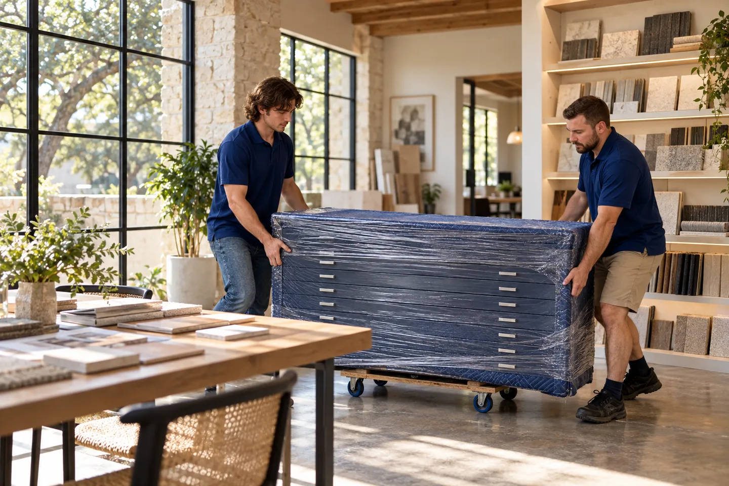 Engineering & Architecture Firm moving in San Antonio: moving crew at work