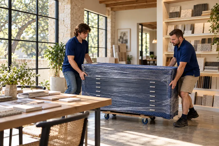 Engineering & Architecture Firm moving in San Antonio: moving crew at work