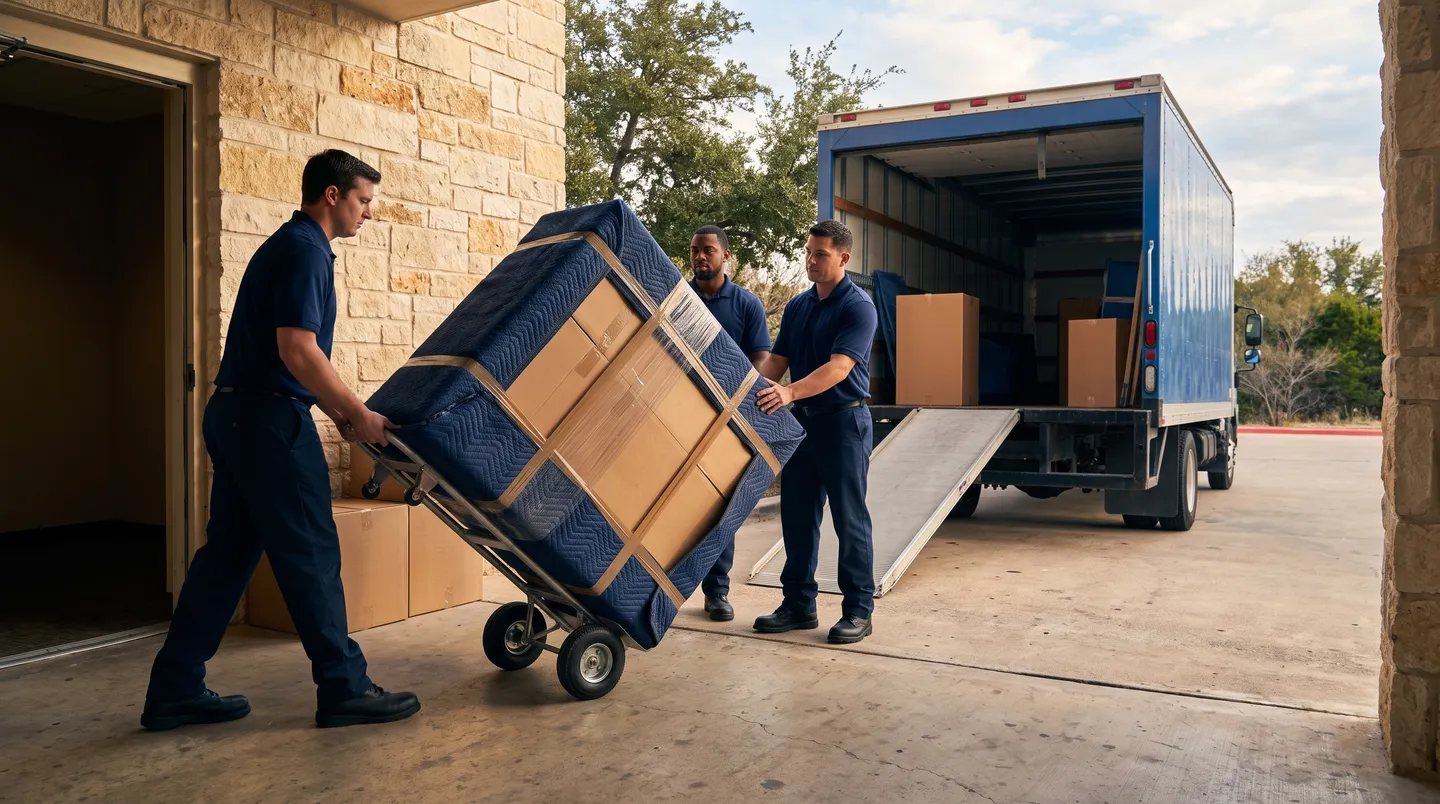 FF&E Delivery & Installation moving in San Antonio: moving crew at work
