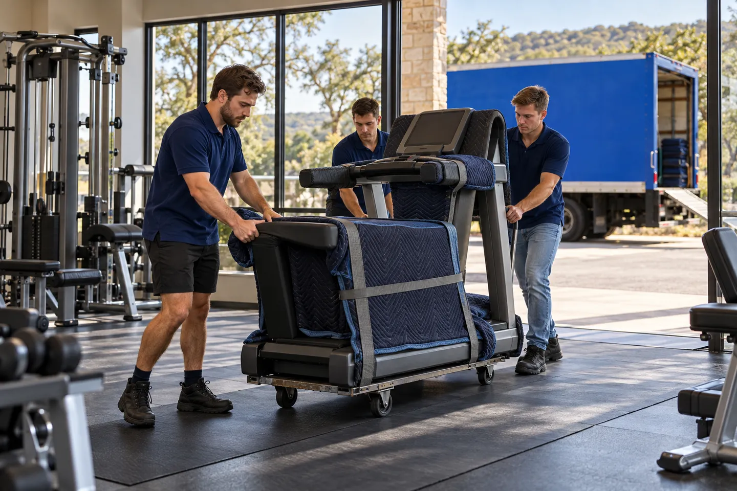 Gym Equipment Moving moving in San Antonio: moving crew at work