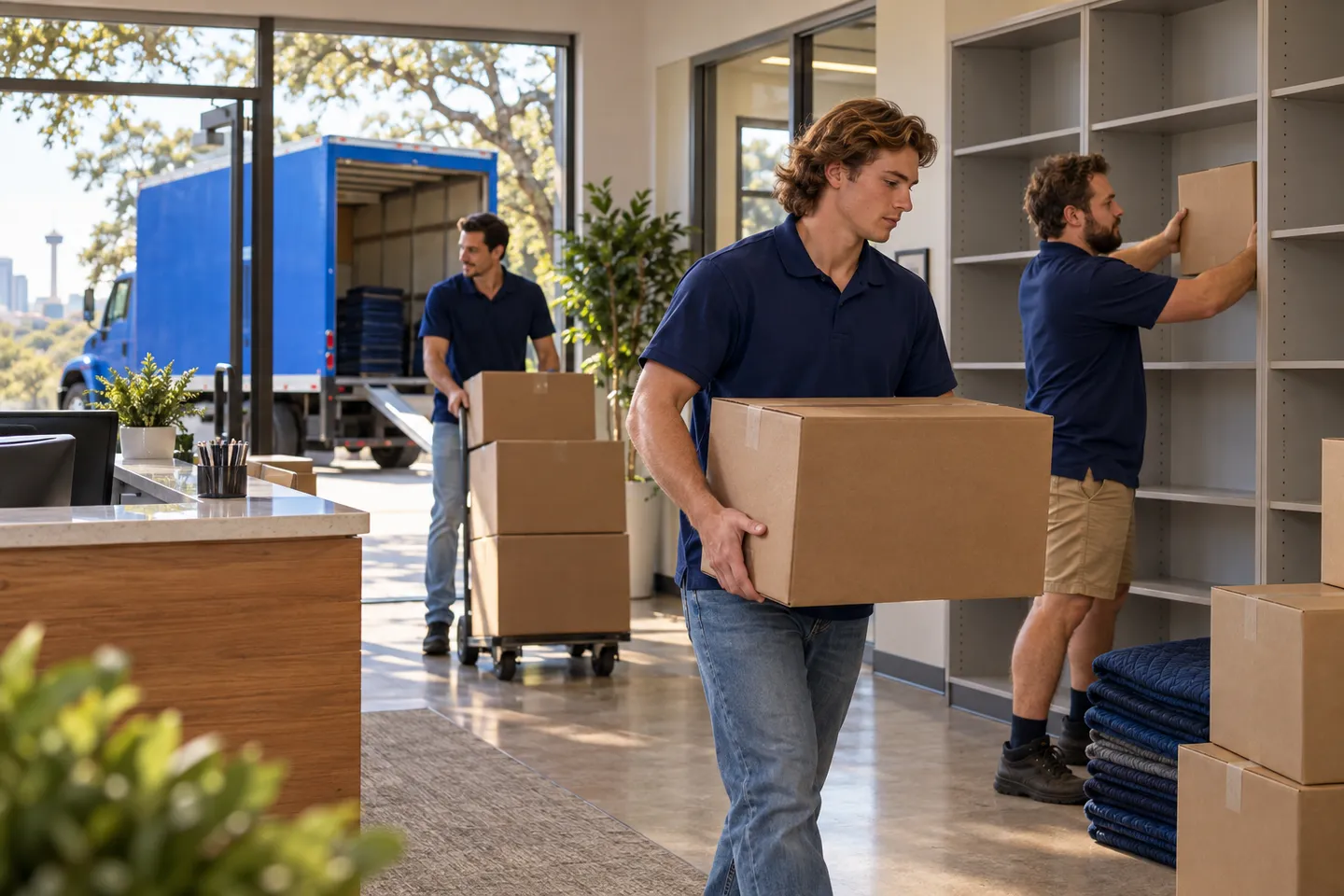 Home Health Agency moving in San Antonio: moving crew at work