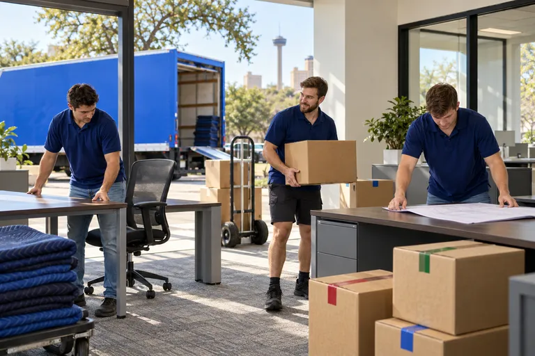 Multi-Location Business Moves moving in San Antonio: moving crew at work