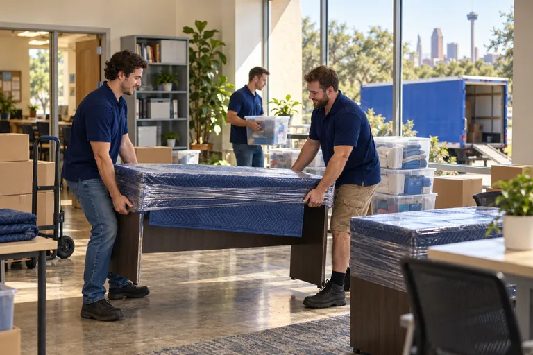 Nonprofit Office moving in San Antonio: moving crew at work