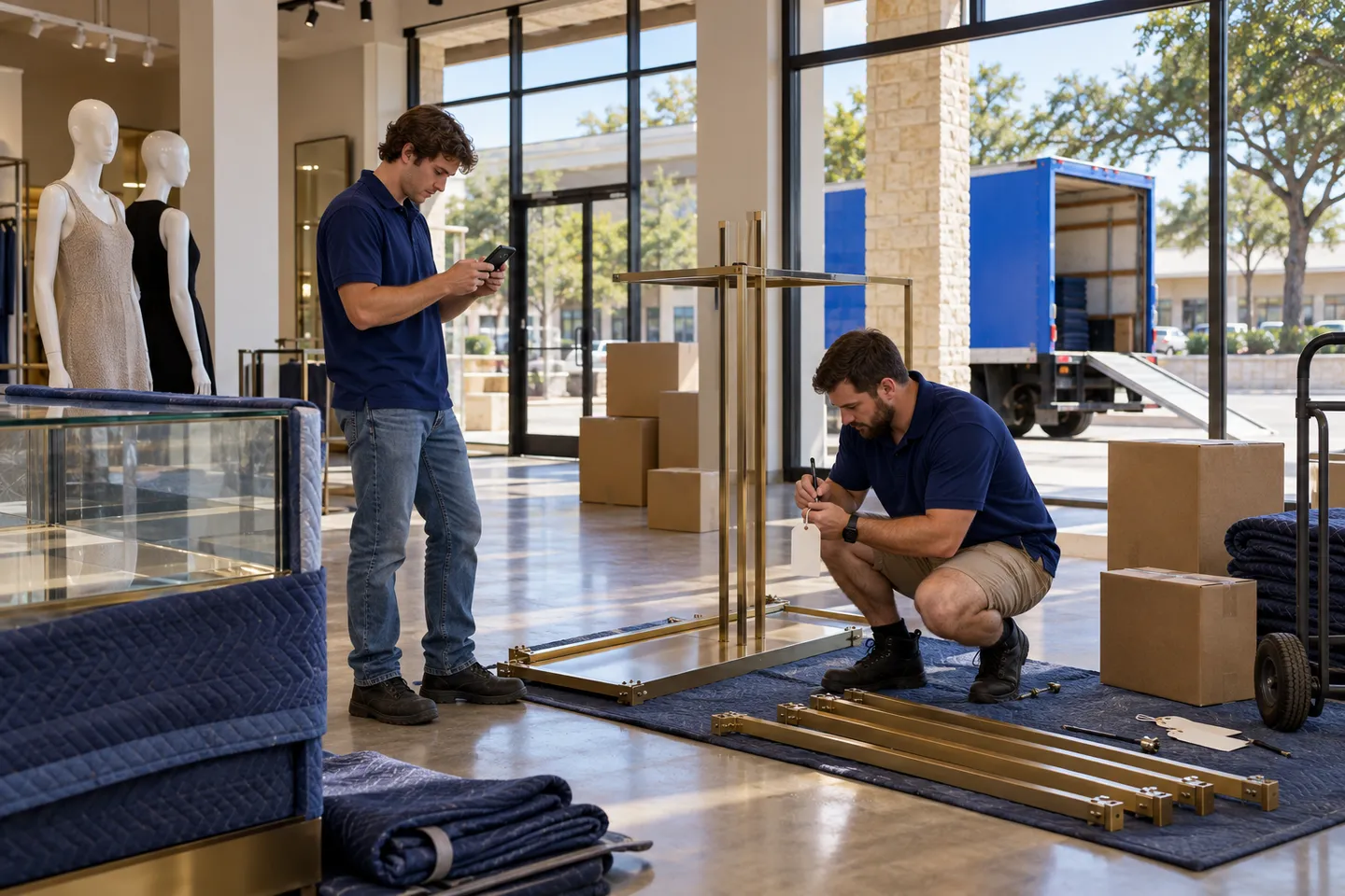 Retail Fixture Teardown & Moving moving in San Antonio: moving crew at work