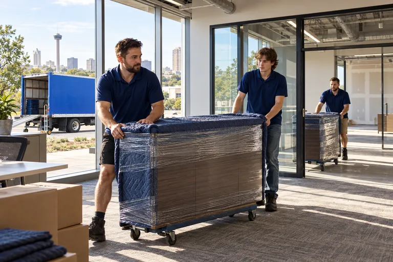 Tenant Buildout Move-In & Move-Out moving in San Antonio: moving crew at work