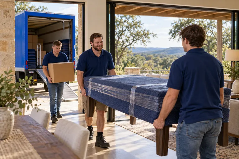 Vacation Rental Furnishing moving in San Antonio: moving crew at work